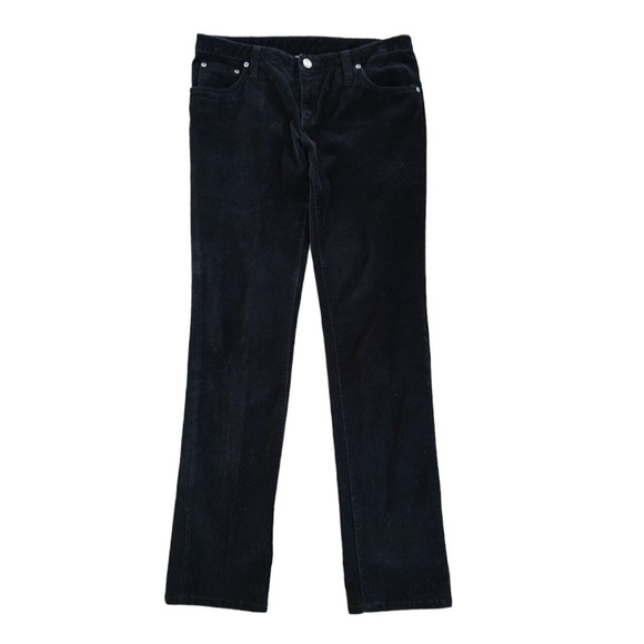 Sundance‎ Pants Womens Size 2 Velvet Velour Black Skinny Slim Leg Jeans - Picture 1 of 9